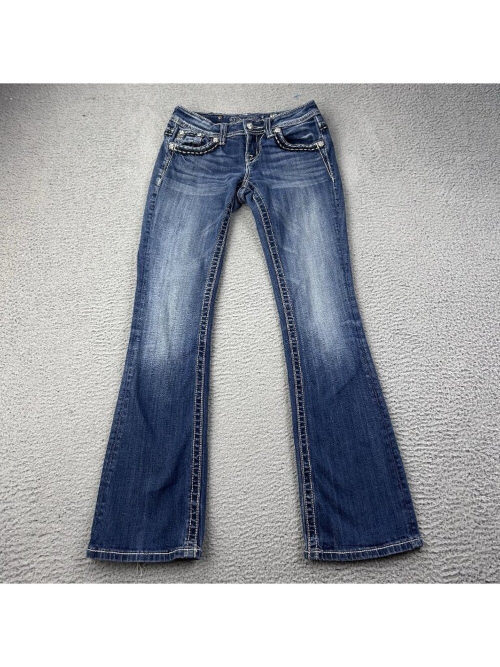 Miss Me Easy Bootcut JE5733EL Size 24 Blue Womens Jeans Bejeweled